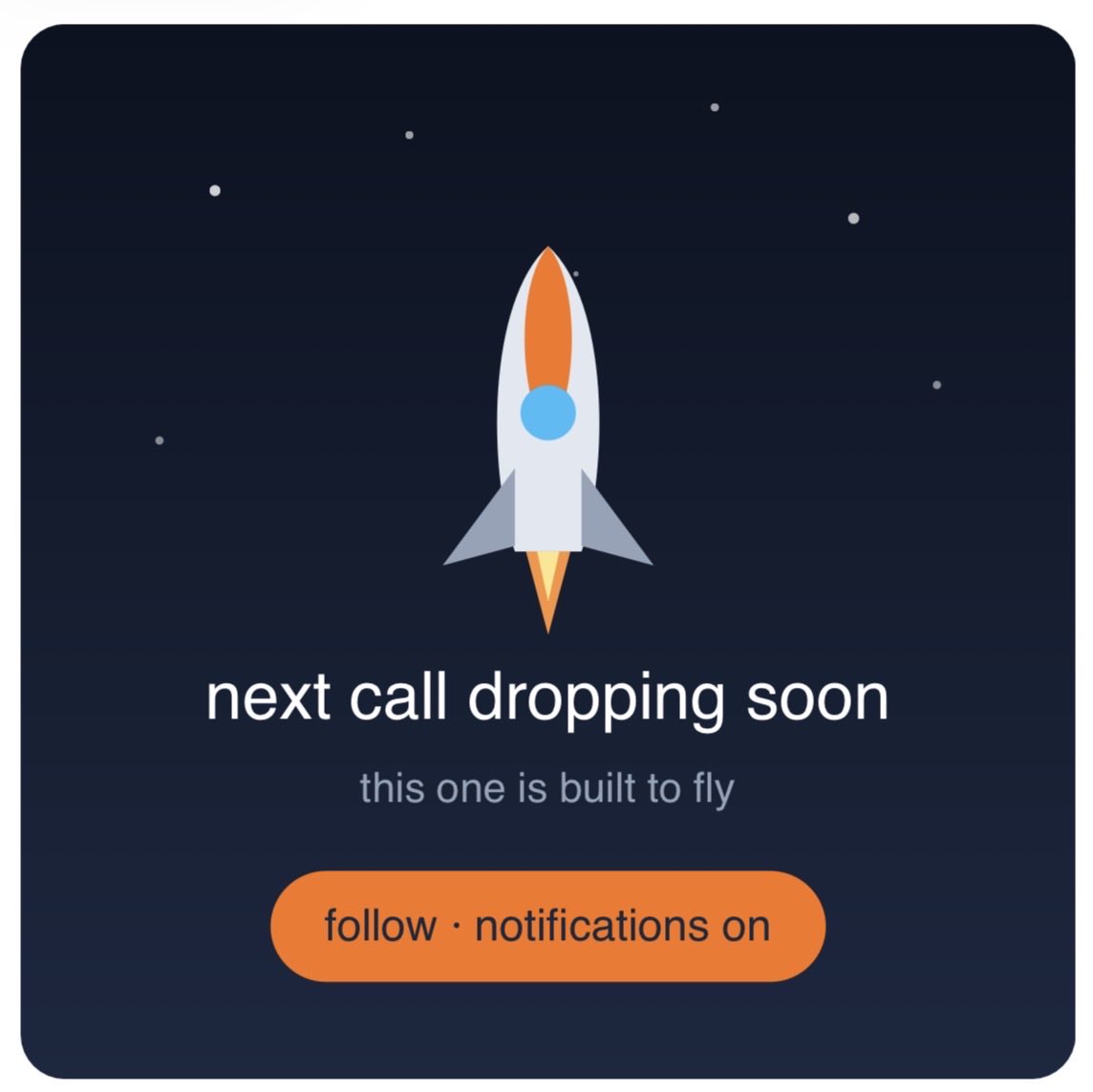 EthSince18's tweet photo. 🚨 Next call dropping soon.
This one's built to fly. 🚀

Follow + turn on notifications 🔔
Miss it and don't come asking for the entry.

You in? https://t.co/vChkieZZu4