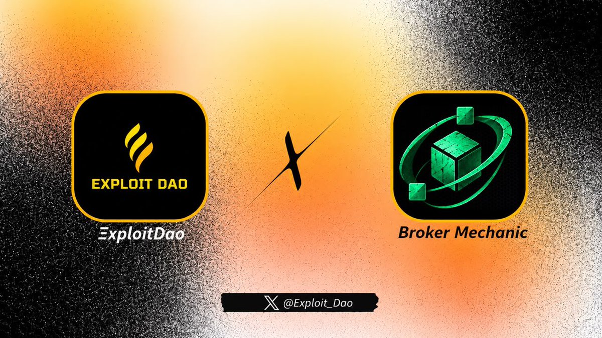 Exploit_Dao's tweet photo. We’re delighted to announce our collaboration with @brokermechanic 

Our members have been granted with whitelist to their upcoming mint!! https://t.co/X8vjpPBL10