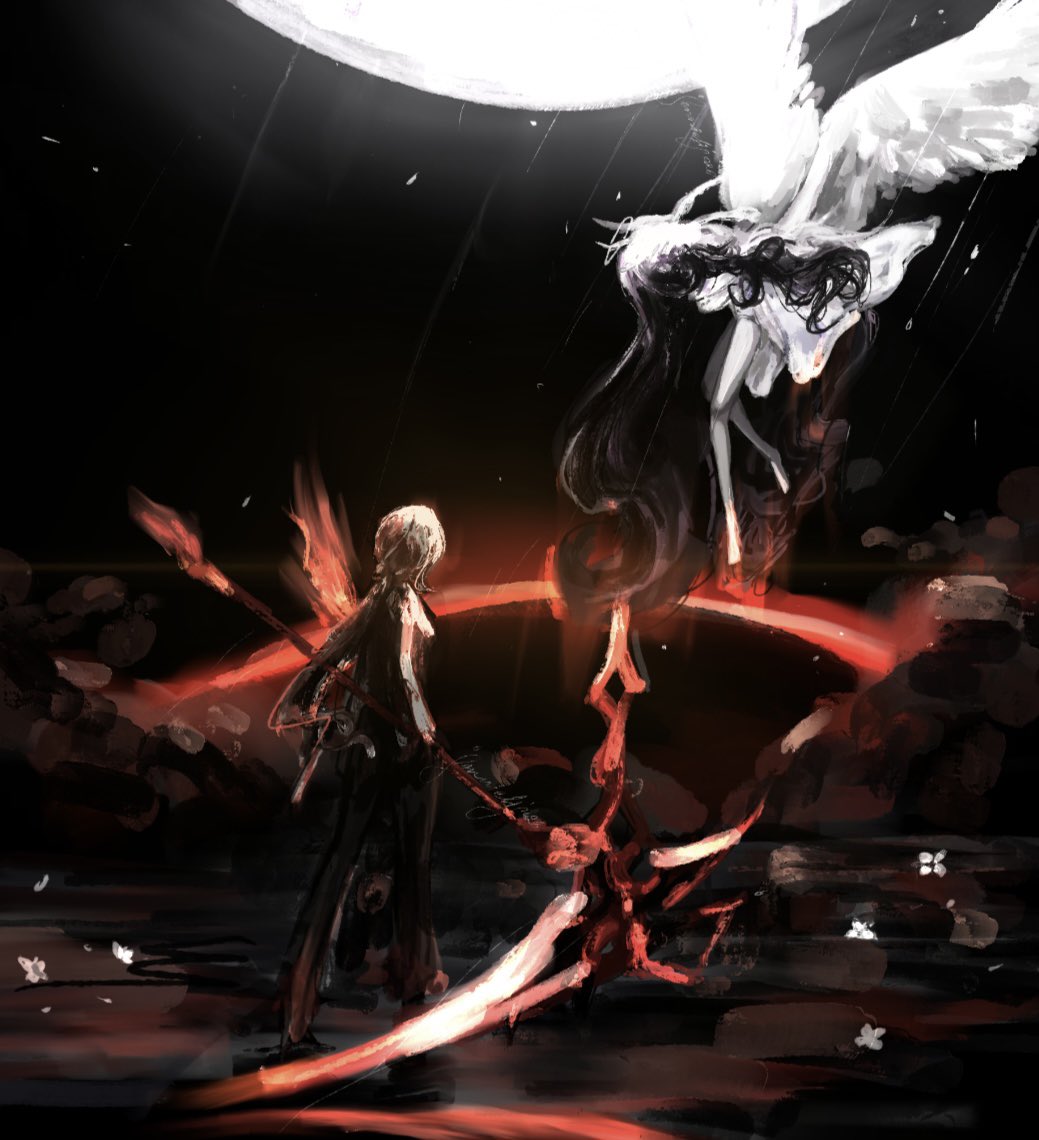 jennielij026's tweet photo. Crimson Moon &amp; Moon Maiden #arlebina #genshinimpact #art 🖤🪽 https://t.co/lV3MXCoQ5L