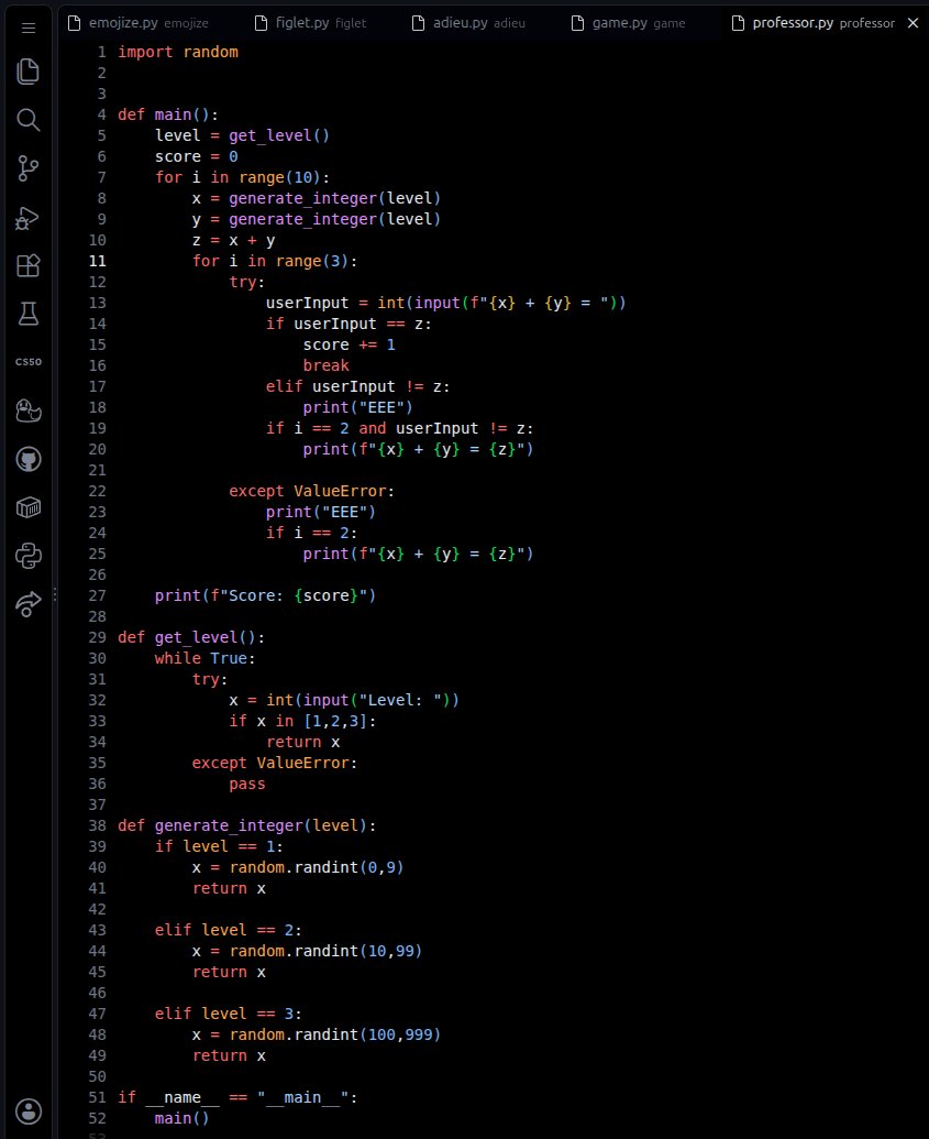 annantHQ's tweet photo. problem5 "Little Professor" is finally done🥳, building the logic was the tuff part here, but enjoying solving these very much(took me hours tho), onto the last one now...
you can give a shot to the problem yourself at: https://t.co/m3SOgn8Vzv
#python #coding #buildinpubic #cs50p https://t.co/ZK9KzBZ0yV