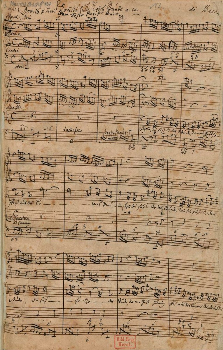 nikolausmella's tweet photo. J. S. #Bach composed the #ChurchCantata, Komm, du süße Todesstunde, #BWV 161, in #Weimar, for the 16th Sunday after #Trinity, and probably first performed, on this day, 27th September 1716. :-) 🍁 ⛪
"item Festo Purific Mariae".
Source: Berlin State Library. https://t.co/3Gi7PQeW4y