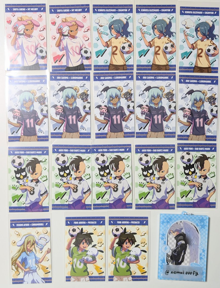 nemui000fg's tweet photo. 【交換】イナズマイレブン イナイレ サンリオ 特典

譲▶︎画像の通り

求▶︎吹雪

郵送での交換となります。

2枚以上の交換、または別ポストのサンリオ缶バッジとまとめて交換いただける方のみとさせていただきます。 https://t.co/oiiaUuQr7J