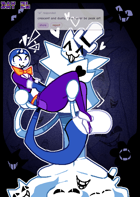 dook_spook's tweet photo. CRESTEMBER DAY-26
asking someone who has no idea who your characters are to ship them leads to interesting results. https://t.co/1bpwu10G3a