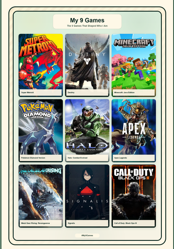 DocGhost_'s tweet photo. 9 games that shaped me (you are not immune to repost bait) https://t.co/AMW1xRihuy