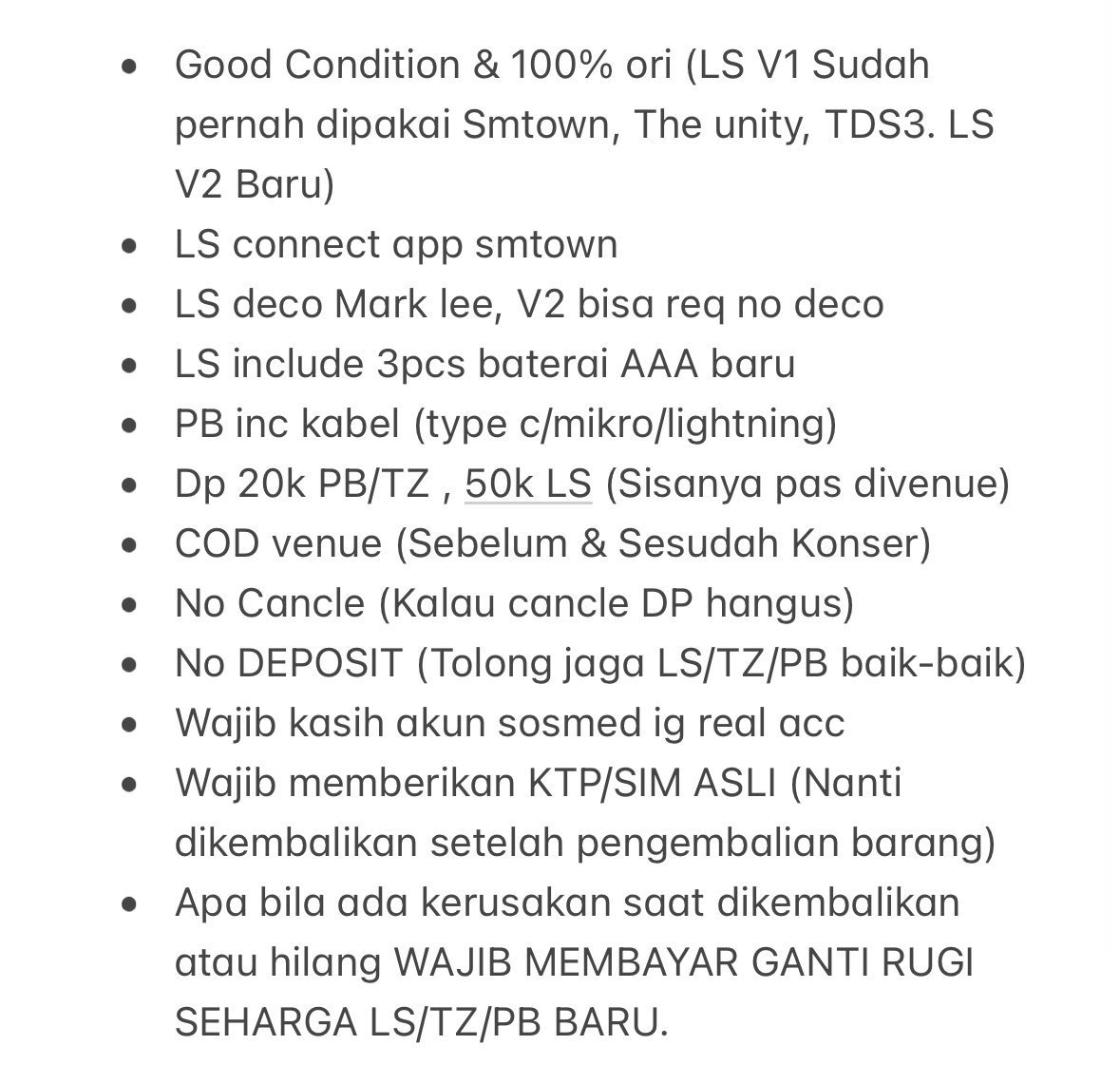 chaleysia's tweet photo. WTR/WANT TO RENT LIGHTSTICK NCT for NCT 127 Neocity The Redline in Jakarta

✨ LS NCT V1 (150k)
✨ LS NCT V2 mix Dream X 127 (250k)

🌱 COD Venue
🌱 tnc ada di pict

*decor bisa di lepas ya
for more info, dm me!

t. wtt wts rent ls lightstick nct ver 1 2 https://t.co/0RFNlpYrMg