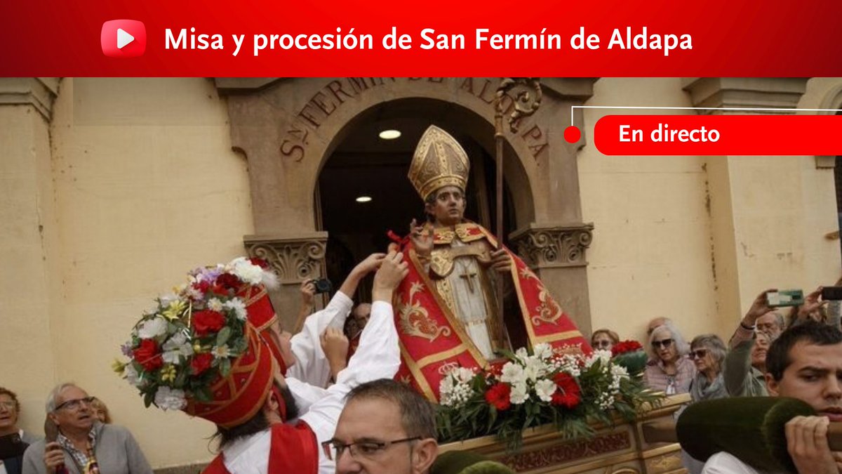 NavarraTV's tweet photo. 🔴 DIRECTO | Misa y procesión de San Fermín de Aldapa

https://t.co/uqJwW3bJTy https://t.co/dgjzihjKhx