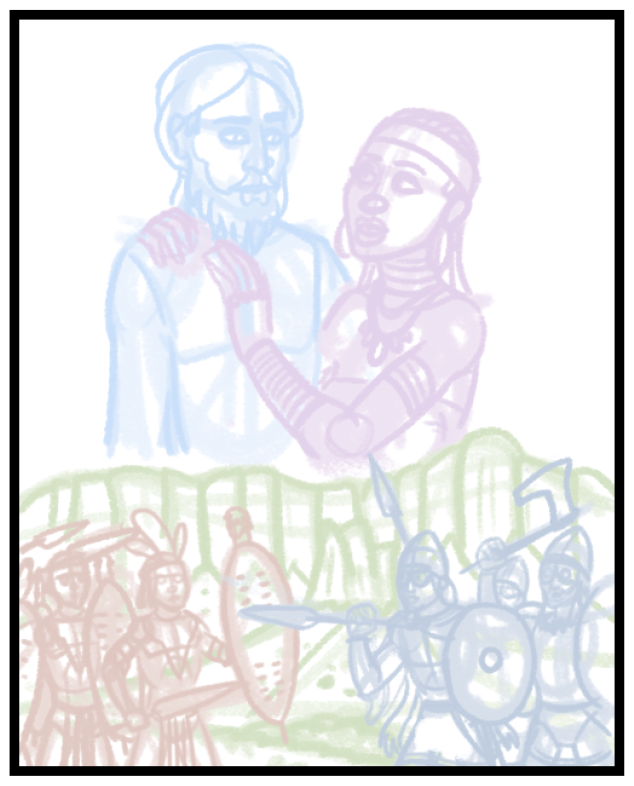 BrandonPilcher's tweet photo. Anyway, a thumbnail sketch I did for the illustration to go with this story. #thumbnailsketch #art #fantasy #vikings #zulu #romance https://t.co/lEkaZdNr1s