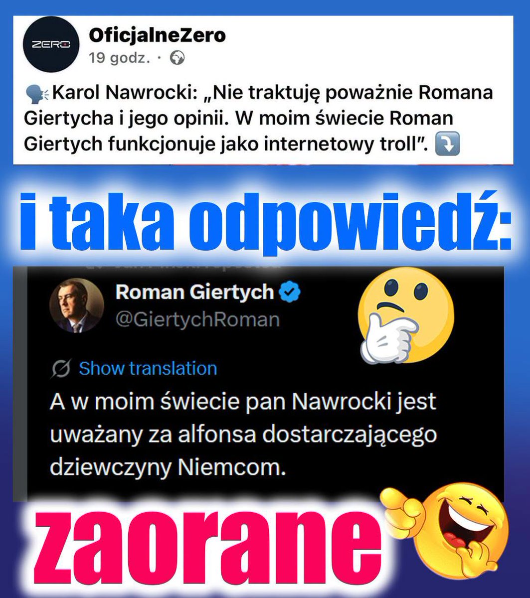 pachula24's tweet photo. Jeszcze tak mocnego zaorania nie było!
Roman Giertych - MISTRZ. https://t.co/iIgmMhDzqW