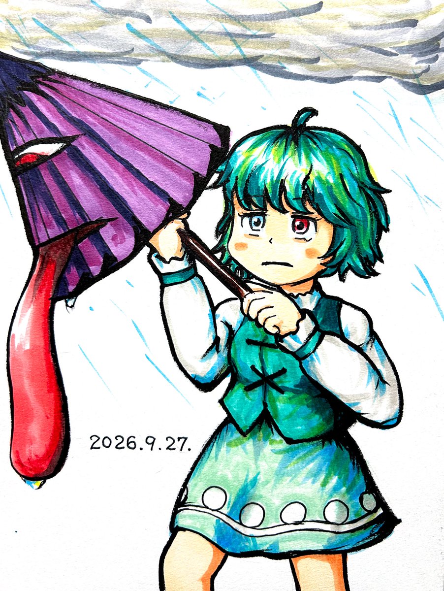 Toshietti's tweet photo. 長雨が過ぎる…
#多々良小傘 #東方Project https://t.co/5tPREHIhE7