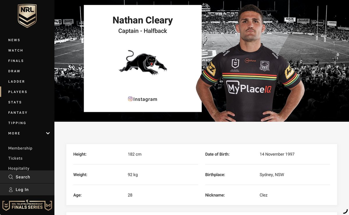 TMenace64's tweet photo. @BigPookies @PeterVLang Well it is on his official NRL profile https://t.co/BNNqsbqJ0Q