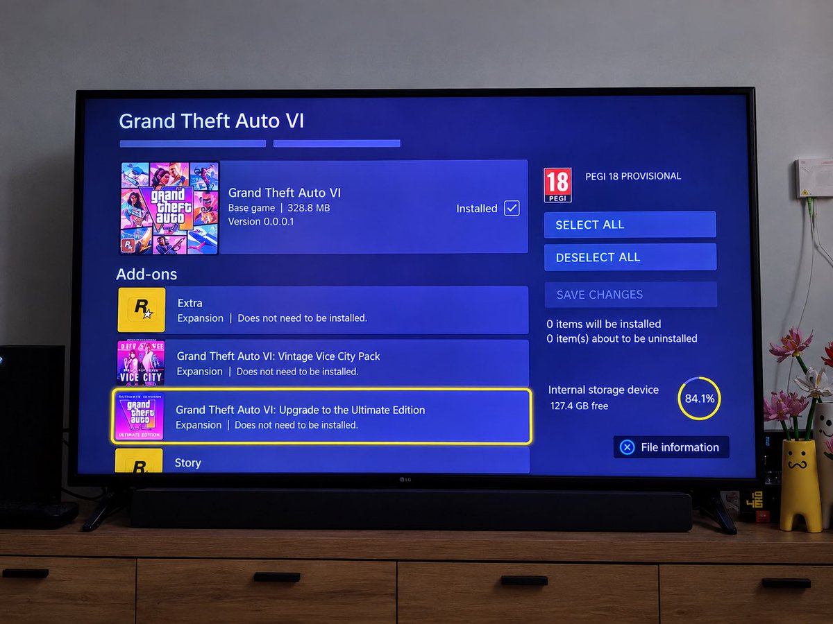 GTAVIGALAXY's tweet photo. 🚨 An “Extra” placeholder add-on has appeared for GTA 6 on Xbox.

Some players think it could be hinting at future DLC or post-launch content 👀

Originally posted in French 🇫🇷 — translated to English for clarity. The English image is AI-generated for translation purposes. https://t.co/M2GNrxpIuj