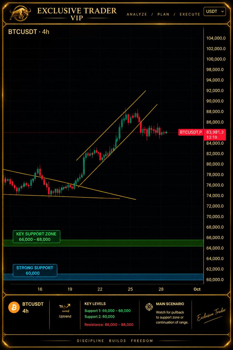 xxclusivetrader's tweet photo. UPDATE ON BTC 📊

We’ve now entered a Trading Range, and we need to let this structure develop on the 4H timeframe.

For now, the focus is on allowing the range to play out and waiting for a clear breakout and confirmation.

Once the structure confirms the next move, we can look to ride the next spike together. 📈⚡️

Stay patient. Stay tuned. 👀

#BTC #Bitcoin #PriceAction #CryptoTrading #TechnicalAnalysis #TradingRange #ExclusiveTrader