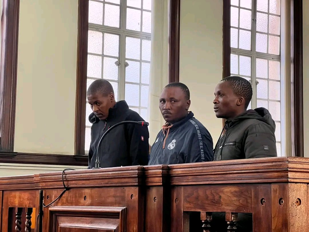 joy_zelda's tweet photo. These are the Three Basotho Nationals who where arrested for shooting and killing 13 People at Jumbers informal Settlement in June this year,and now they have done it again at Carltonville tavern Zama Zamas are finishing us and SANDF are nowhere to be seen. Government failed us https://t.co/shsRLwfXPP