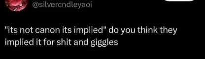 coffindwellers's tweet photo. i hate how things in media can never be implied anymore because everyone needs the characters to explicitly state their thoughts and feelings at all
times otherwise how are we possibly supposed to know what they’re thinking https://t.co/d9wrVANY97