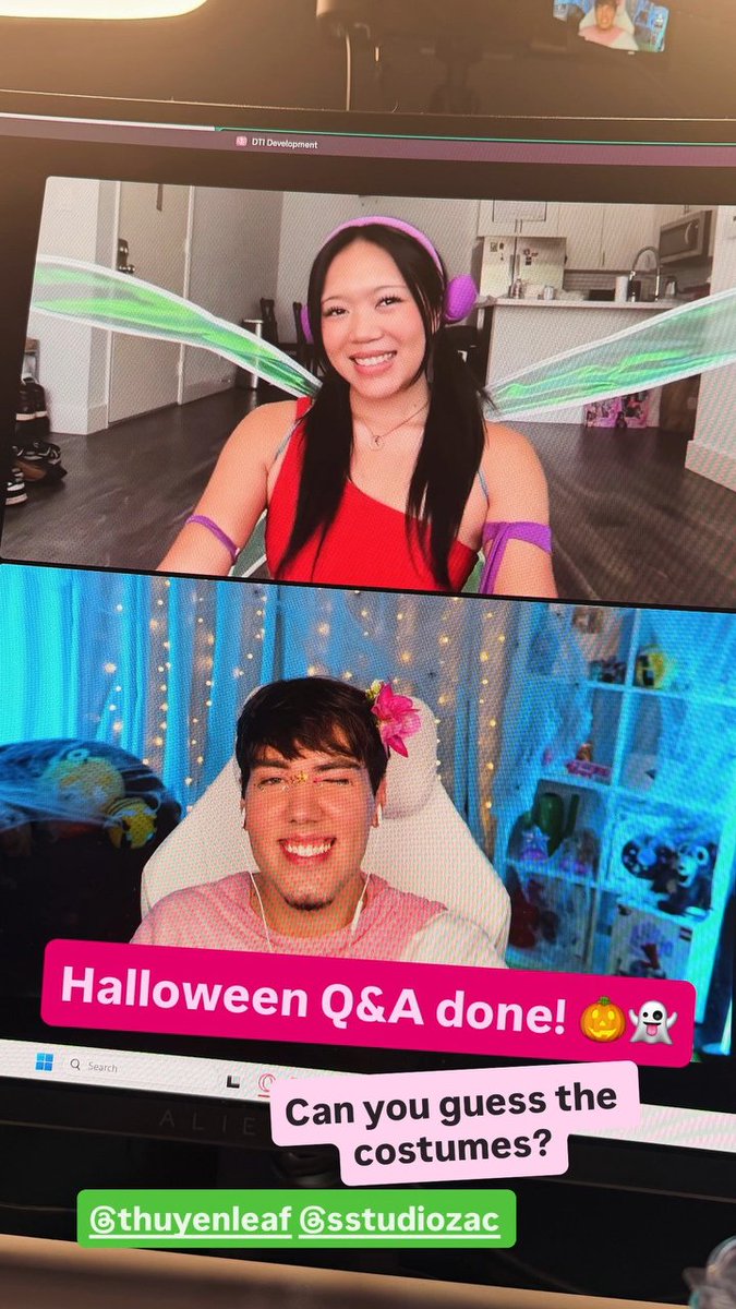 DTIBrazil's tweet photo. 🚨 Thuyen e Zac finalizaram as gravações do Q&amp;A de Halloween do DTI! 

Com Thuyen de Musa (Winx) &amp; Zac de Zara Larsson, o vídeo completo deve chegar nas próximas semanas no YouTube do jogo. 🎃 https://t.co/gfKJqu7RRx