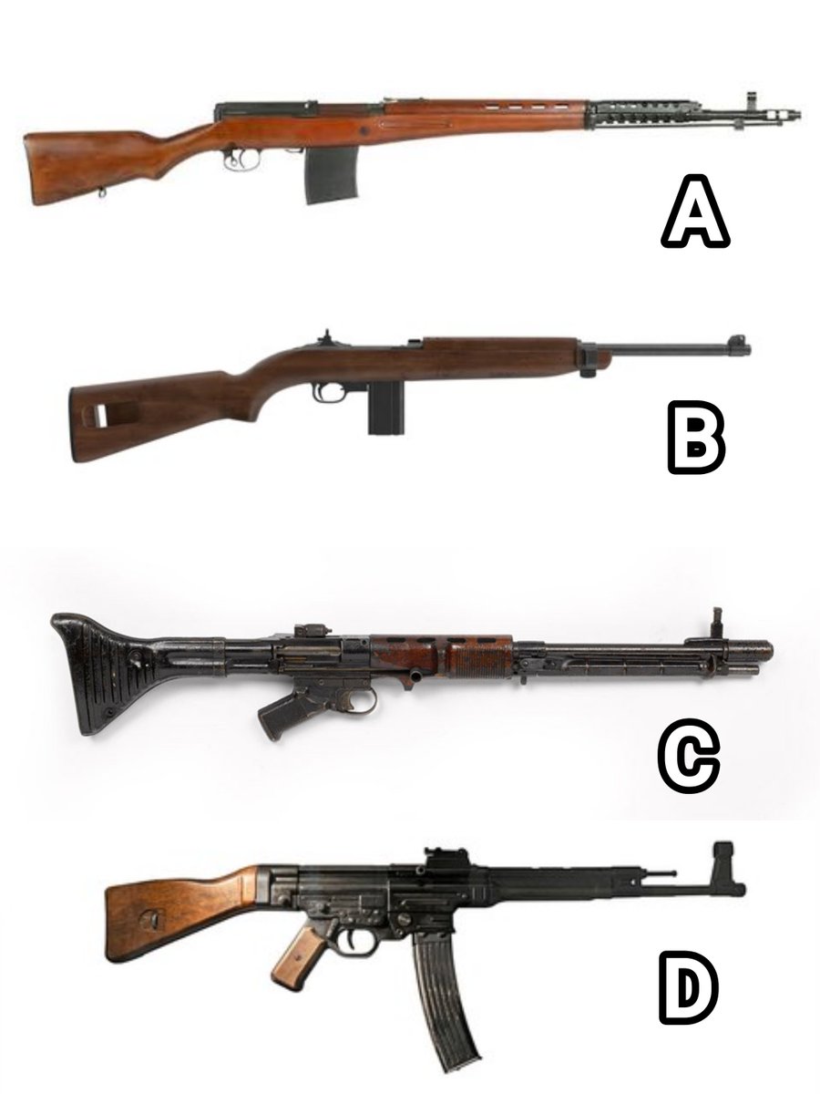 gunfanatics1's tweet photo. You are tasked with equipping a specialized long-range reconnaissance unit in 1944. Which rifle are you choosing to balance reliability, weight, and firepower in cold weather conditions? https://t.co/DJqT9y77QI