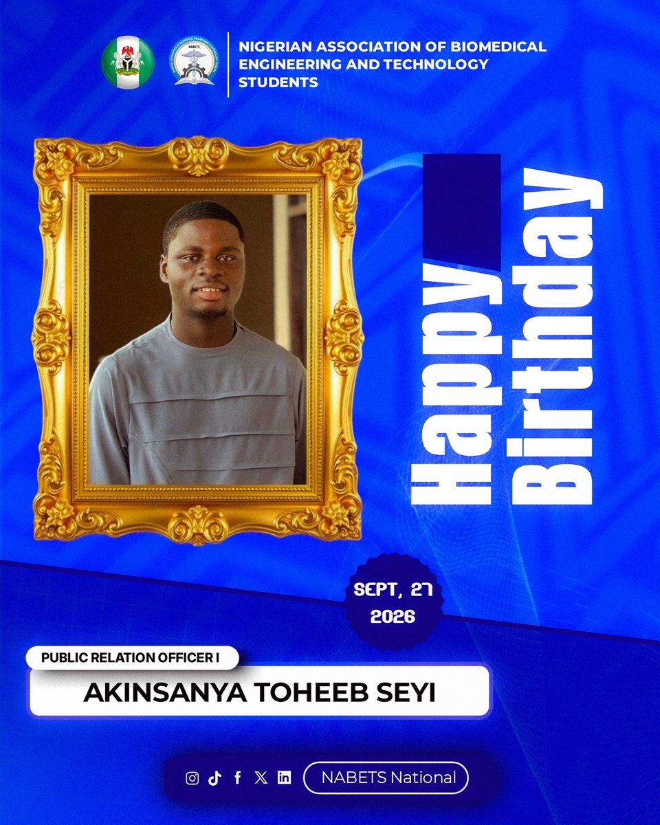nabetsnational's tweet photo. Today, we celebrate Comr. Akinsanya Toheeb Seyi, our Public Relations Officer I, on his birthday.

Your dedication to communication, visibility, and the growth of NABETS National continues to contribute meaningfully to the work of the Association. https://t.co/BGIcpd6zOr
