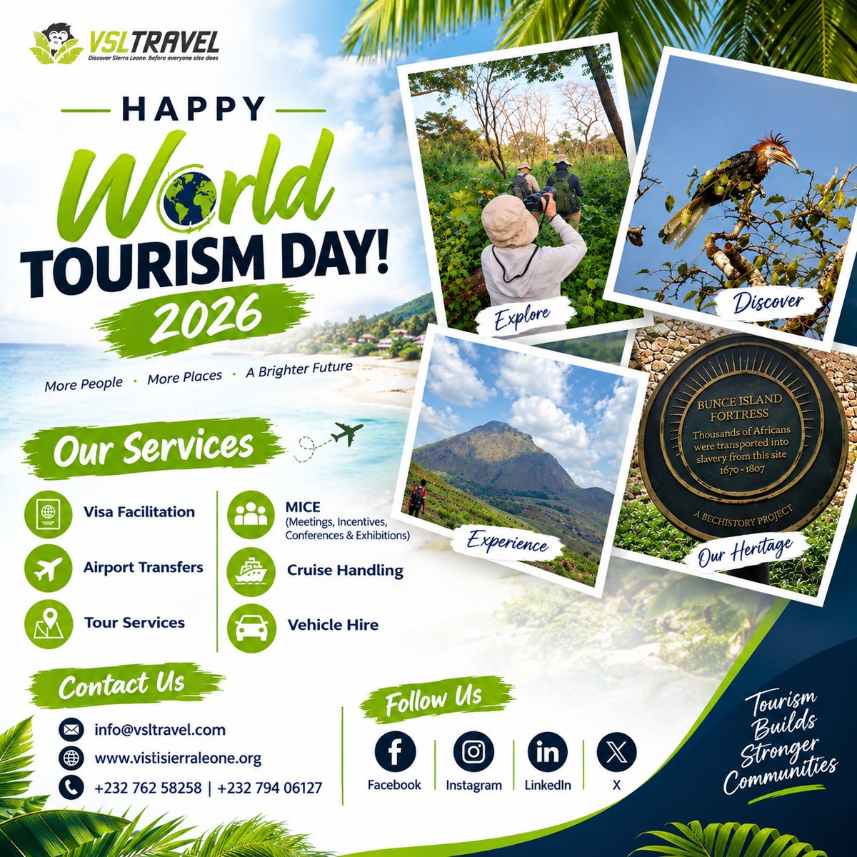 VisitSL's tweet photo. Happy World Tourism Day! 💚🖤🇸🇱 https://t.co/SKutpr3bXD