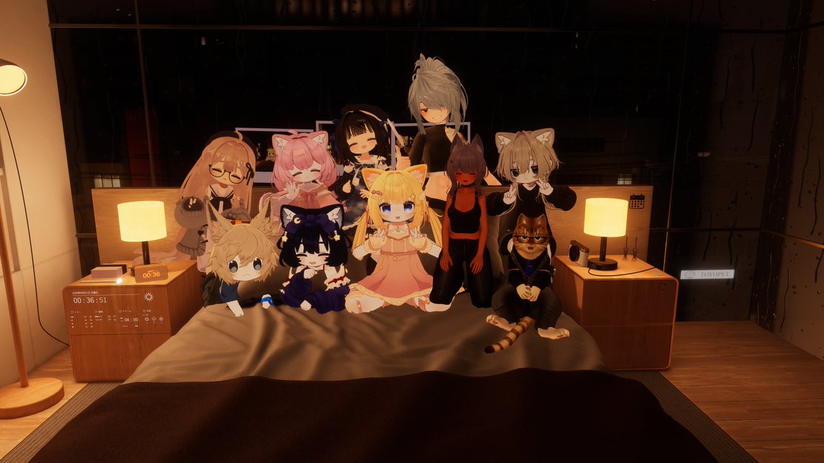 Perutan_vrc's tweet photo. あいまーるさんとさつきさんのパジャマタイムに行ってきたよ！
短い時間しかいれなかったけど、ゆったりとした時間を過ごせました！
お二人ともありがとうございました！！ https://t.co/rddfa28EY1