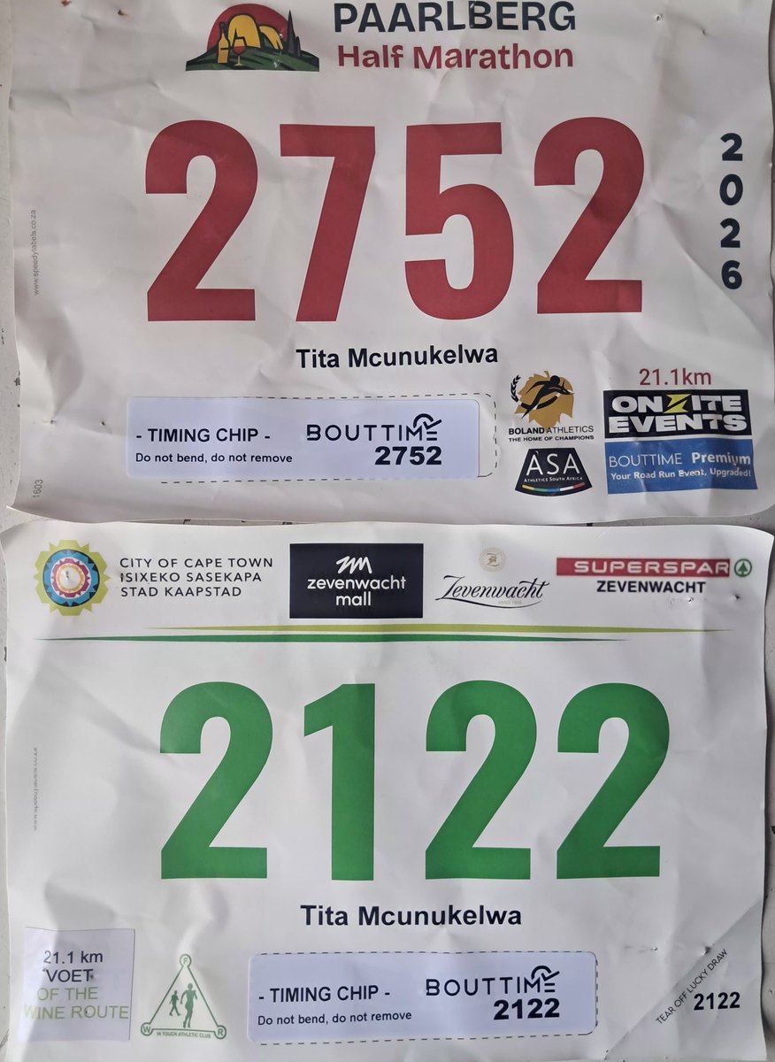 TitaMcunukelwa's tweet photo. half marathon back to back 🏃‍♀️

bumped into @SizweV_Mtungwa 🙂

#PaarlbergHalfMarathon
#VoetOfTheWineRouteHalfMarathon
#HalfMarathonWeekend
#IPaintedMyRun
#FetchYourBody2026 https://t.co/aCcDmy32Hm