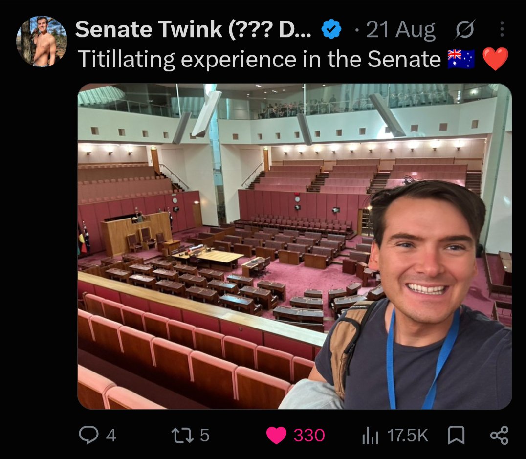 Q2Quokka's tweet photo. the senate twink has hit a 2nd senate https://t.co/SjRnfePC6V