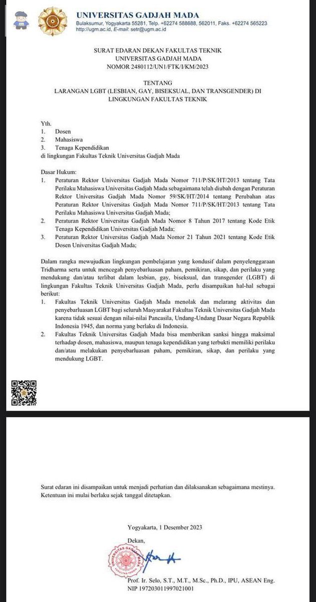 UGM_FESS's tweet photo. FT yujiem 2023 lalu bisa gercep bikin edaran anti LGBT karena masalah toilet, sekarang dengan adanya SHE kapan bisa tegas rilis edaran sikap ke pelaku KS?
https://t.co/vsCrwXbnGE https://t.co/W82aaCq0cr