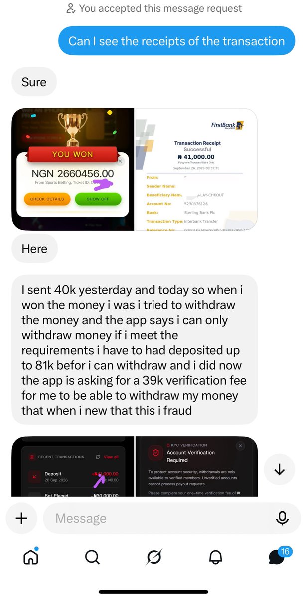 Emmyhandsome1's tweet photo. How can you even do this when you know sporty and betnaija…well y’all be careful out here https://t.co/k1TSdi3nsq
