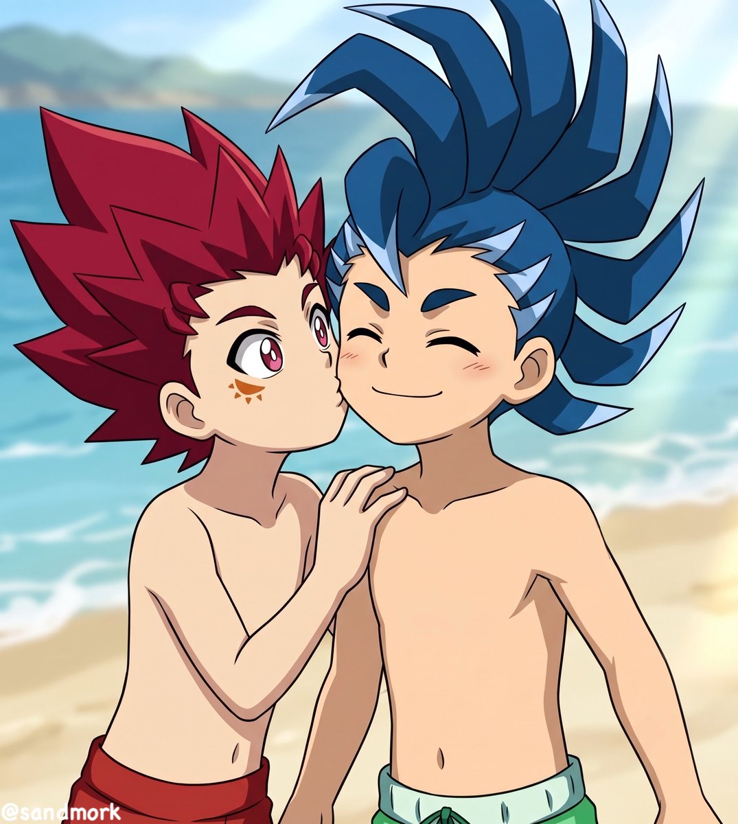 sandmork's tweet photo. Haven't posted pics of my boys in a while! Missed you guys so much, my super cute Hikaru and Hyuga 💙❤️
#BeybladeBurst https://t.co/CErtnmcNYp