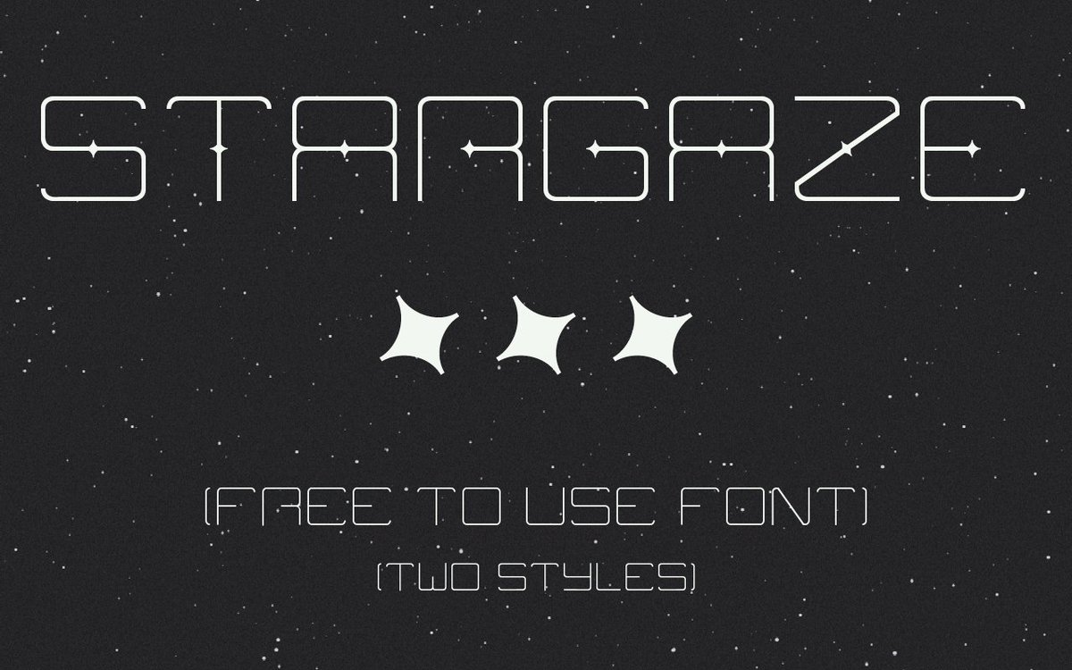 data_bu's tweet photo. 무료 영문 폰트 STARGAZE FREE FONT (2 styles)
https://t.co/iidqZ0K7Zt

광활하고 신비로운 우주의 아름다움에서 영감을 받은 폰트입니다!

원형과 사각형 두 가지로 제작되어있어요!
판타지, SF, 메카물 등에 추천!!

(제작자님의 홈페이지 링크로 다시 작성합니다!)