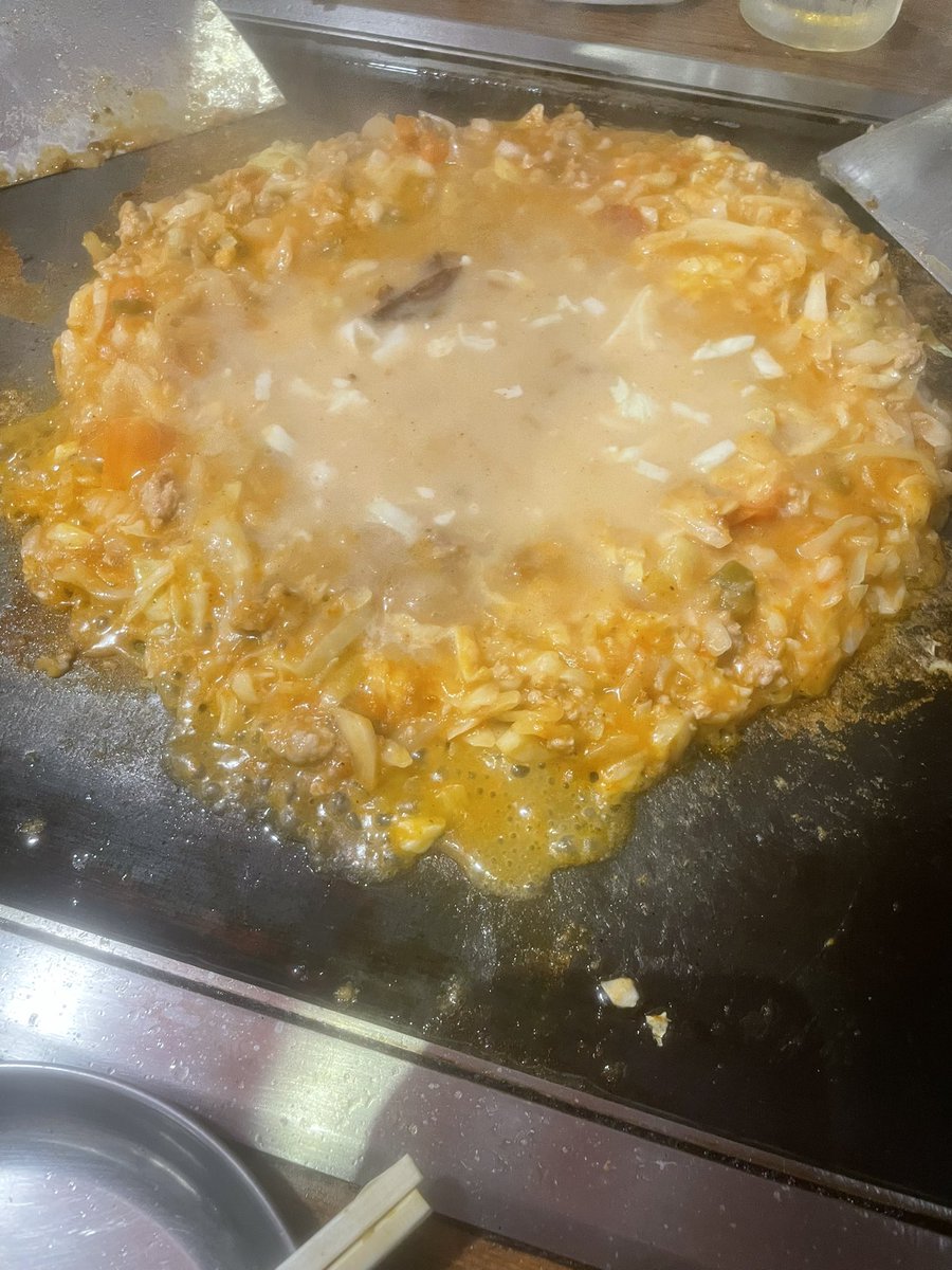 yusutas's tweet photo. 本場のもんじゃというのを食べてみたいな
ここも美味しいなうだけど！ https://t.co/t12FXItB3H