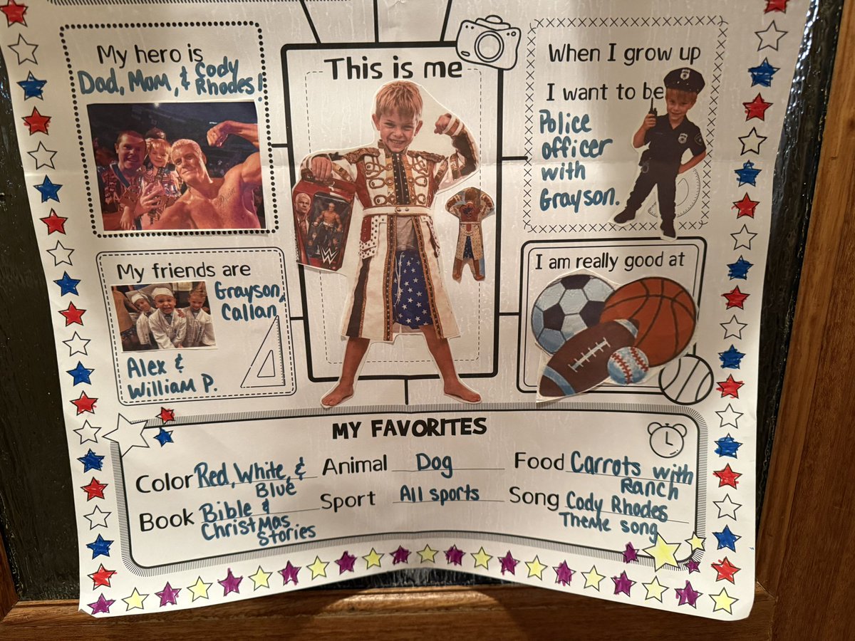 CodeMan316's tweet photo. @CodyRhodes, my son got selected as an AllStar Student at school and this is the poster he was able to create! ❤️🤍💙

See you in Lafayette, Louisiana! https://t.co/GV74ctsRXu