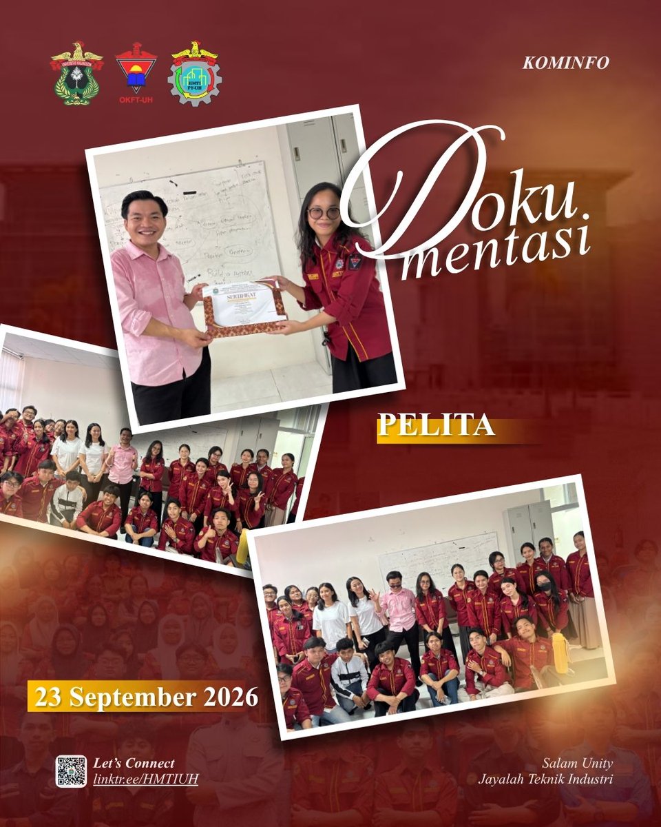 hmti_uh's tweet photo. [DOKUMENTASI PELITA]

Kegiatan PELITA dengan tema
“Kekuatan dalam Syukur: Bertahan dan Bertumbuh di Segala Keadaan”

#HidupTeknik
#HidupTeknik
#HidupTeknik
#SalamUnity
#JayalahTeknikIndustri https://t.co/OXPDExpf3x