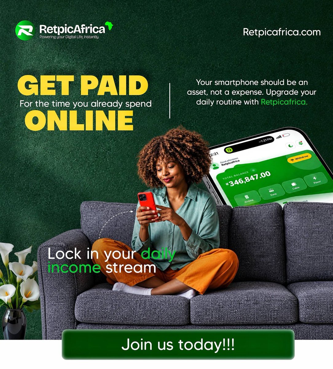 favour37159's tweet photo. Money no dey bring happiness keh? You don receive Retpicafrica credit alert?

When your phone gives you direct, 24/7 access to instant bank payouts, bad mood go far from you! 

Try receiving instant alerts every single day and see if your mood no go change! What you’re avoiding https://t.co/ywBR9Ue6dF