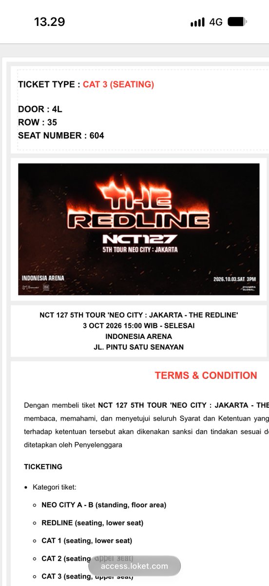 jenosellin's tweet photo. want to sell wts 
neo city the redline jakarta
cat 3 - 1 tix only
dyandra presale
Row 35 sn 6xx door 4l
fullpay only dan bisa cod di penukaran tiket
dom jkt
Price 3.100.000 nett 

serious buyer only plz 

wts wtt wtb nct 127 taeyong haechan jaehyun yuta johnny ilichil https://t.co/CQJalYQsLu