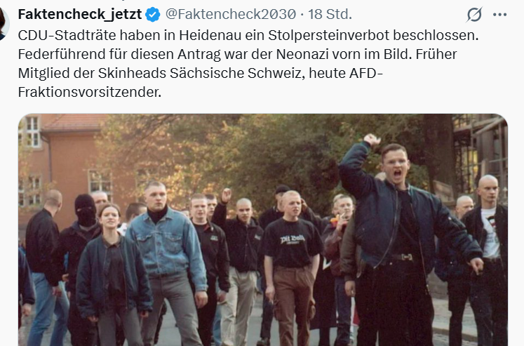 Nicoles44180590's tweet photo. CDU Kampagne gegen die #LInke soll genau von WAS ablenken, ich da zwei SCHLIMME Beispiele 

1. VERBIETEN der CDU von Stolpersteinen zusammen mit der AfD?

2. CDU steht unter Verdacht der Veruntreuung v Steuergeldern 2,6 Mio. die zur Antisemitismus Bekämpfung gedacht waren? https://t.co/Zmo2qfE3sP