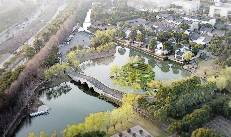 Architizer's tweet photo. #ArchitizerAwards

At Yangyi Village, a community center will take the form of a green hill rising from a pond, preserving the site’s existing willows.

📍 Shanghai, China
Project by: Tab Architecture &amp; Design
Details: https://t.co/OAGuQ9Lvmq https://t.co/LEf2e6VtYl