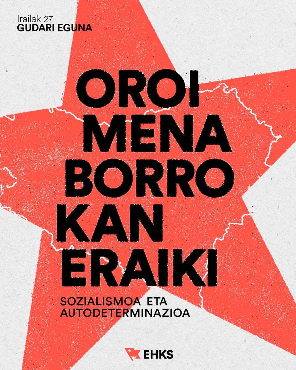 EHKSozialista's tweet photo. 🚩 Gudari Eguna 2026 | Oroimena borrokan eraikitzen da. https://t.co/vr405aTHvb