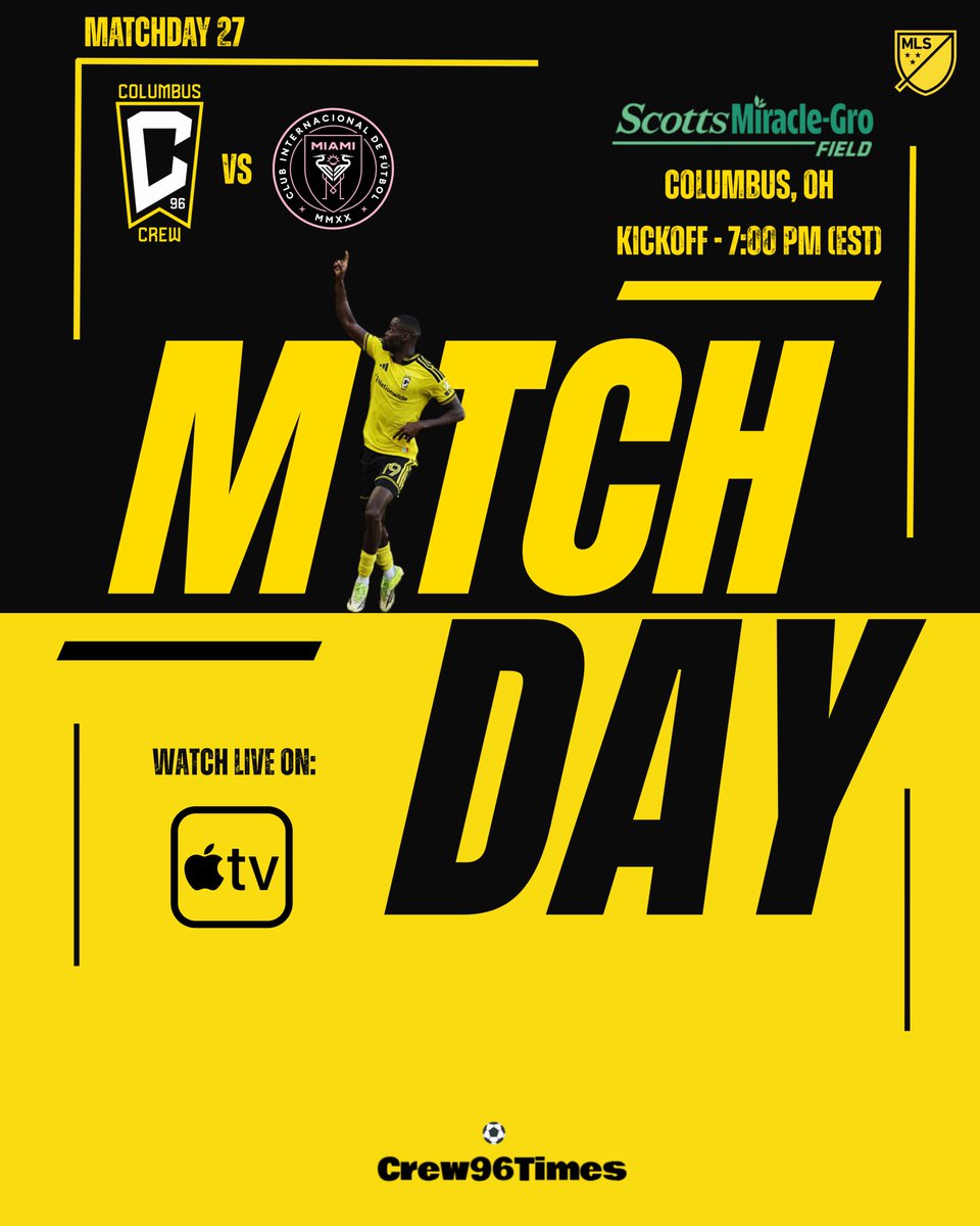 Crew96Times's tweet photo. It's matchday in Columbus 🏠
Tonight, the Stars will be out and the stakes will be high as the Black & Gold do battle with the Herons.
Three points are on offer, and Columbus desperately needs them.
Let's see if we rise to the occasion 👀
Go Crew 🖤💛
#Crew96 | #ForColumbus https://t.co/bkavOlTQCu