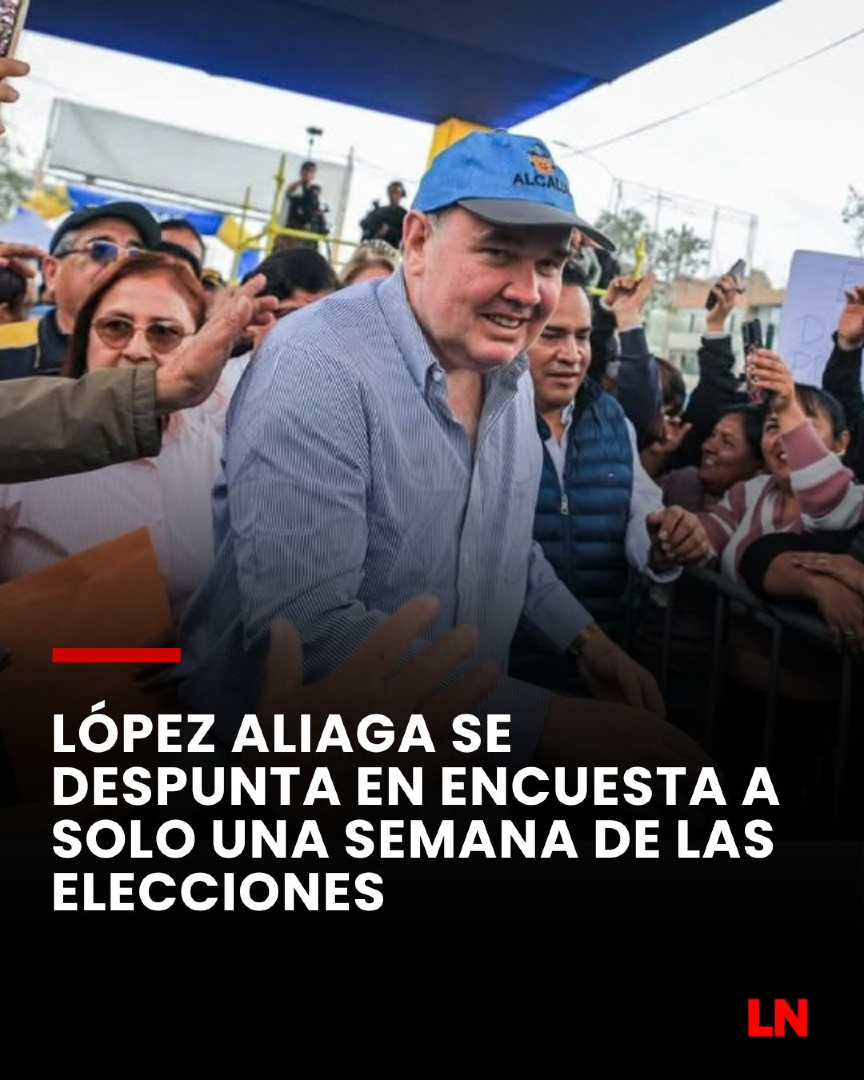 lanoticiaperu_'s tweet photo. #Política | 📊 A una semana de las ERM 2026, una encuesta de CIT Perú registra 30% de intención de voto para Rafael López Aliaga, seguido por Carlos Bruce con 11.2%. 🗳️
#Elecciones2026 #Lima #CITPerú

📰 Más información 👉 https://t.co/cyjUxEjz3Z https://t.co/8W6KieU8Ty