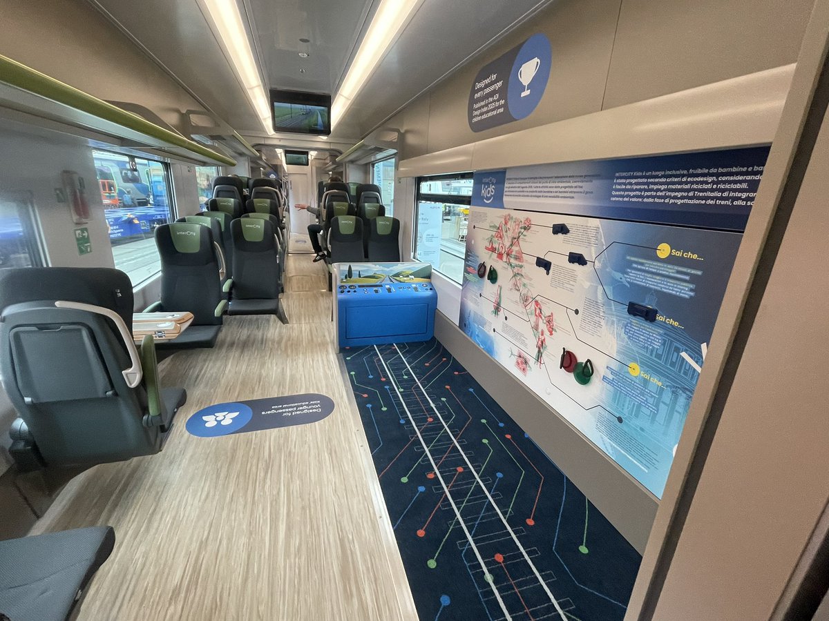 alexhornbyrail's tweet photo. Views from #InnoTrans: more attention seemingly being paid to how trains are zoned, whether it be for kids, for comfort, for cycles and more.
Examples from Italy, Norway and Austria for family areas on new intercity stock… https://t.co/ubE3BeUxDD