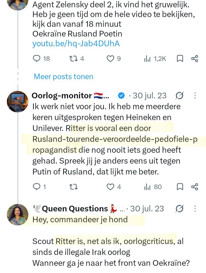 Jerovn's tweet photo. @QQHaseena #Vredesdemonstratie fan account
Queen Questions verdedigt een
pedofiel en tot 2x maal toe
veroordeelde kinderverkrachter,
die voor ...
de Russische staatsmedia werkt❗️

Vredesprotest #Stopdeoorlogskoorts ?

Zie identieke bronnen van
'de Vredesbeweging'

👇 Tweets onder elkaar 👇 https://t.co/SEVzW4zD7m