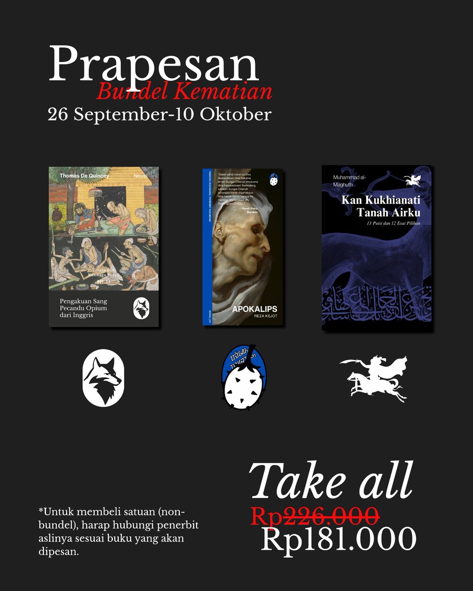 nyoranganbooks's tweet photo. Sembari menunggu buku-buku Ango Sakaguchi selesai cetak, barangkali ada yang mau ikut prapesan ini. 🫵 https://t.co/36KoXVNIJr