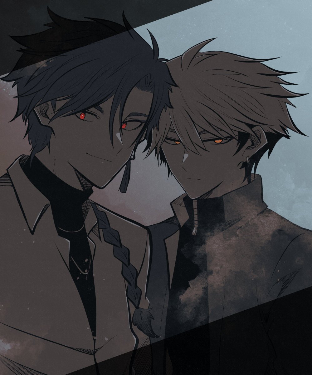setuna260611's tweet photo. 【じこ～】最近あまり絵を描けていない為、過去絵（v斐）で生存報告を…。 https://t.co/vf9JGYZ5cd
