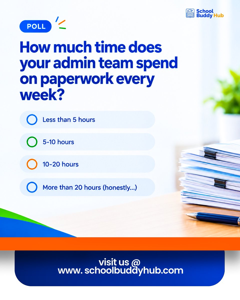 SchoolBuddyHub's tweet photo. Real talk — how many hours is your school's admin team losing to paperwork every week.

School Buddy Hub is changing how Nigerian schools manage records, fees &amp; more 

  Visit https://t.co/zFIXxCm0w2

#EduTechNigeria #NigerianSchools #SmartSchools https://t.co/ffCFZx2Jiw