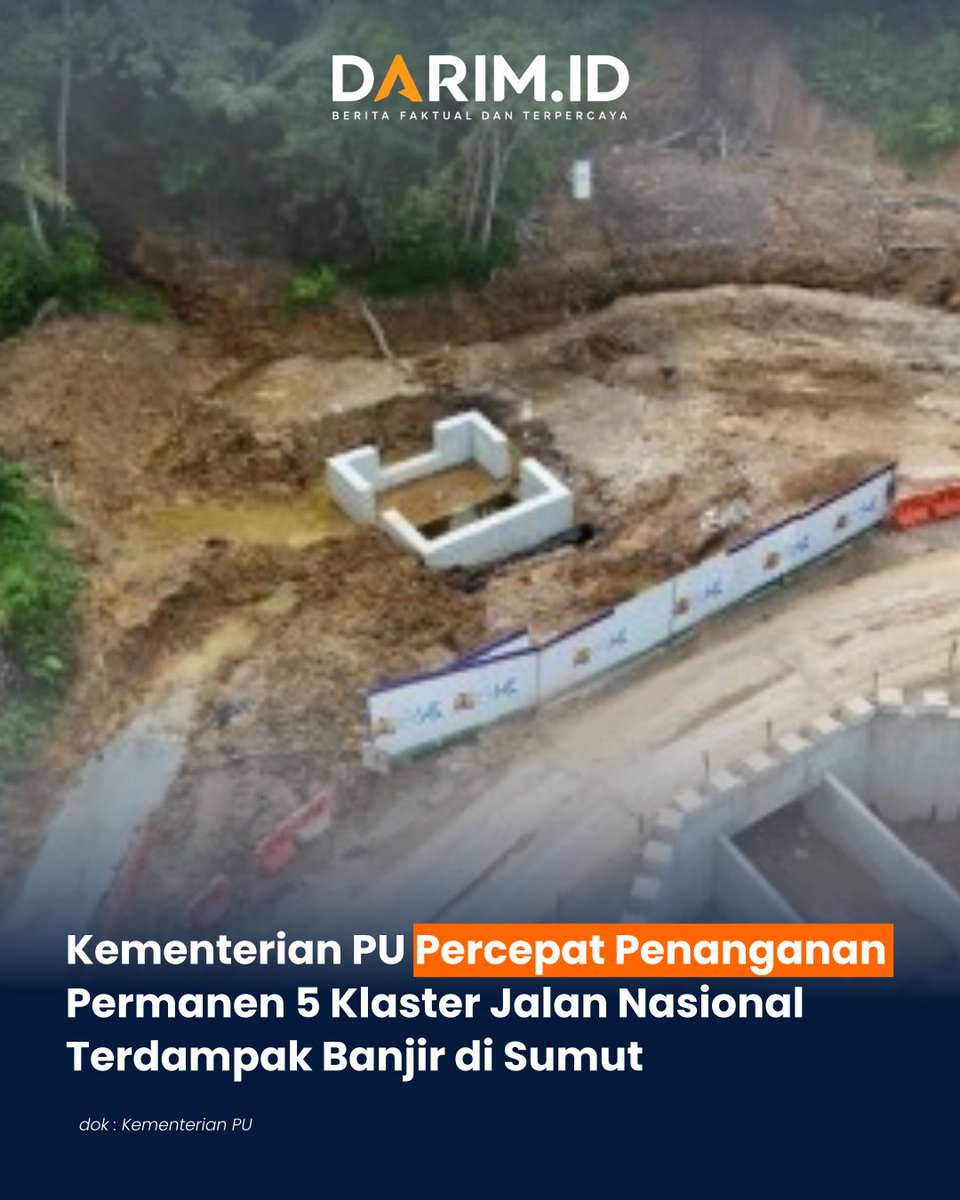 darimbdk's tweet photo. Kementerian PU Percepat Penanganan Permanen 5 Klaster Jalan Nasional Terdampak Banjir di Sumut

Baca berita selengkapnya di :
https://t.co/nHuanRGYOf

Sumber : @KemenPU https://t.co/6UUHafN8q8