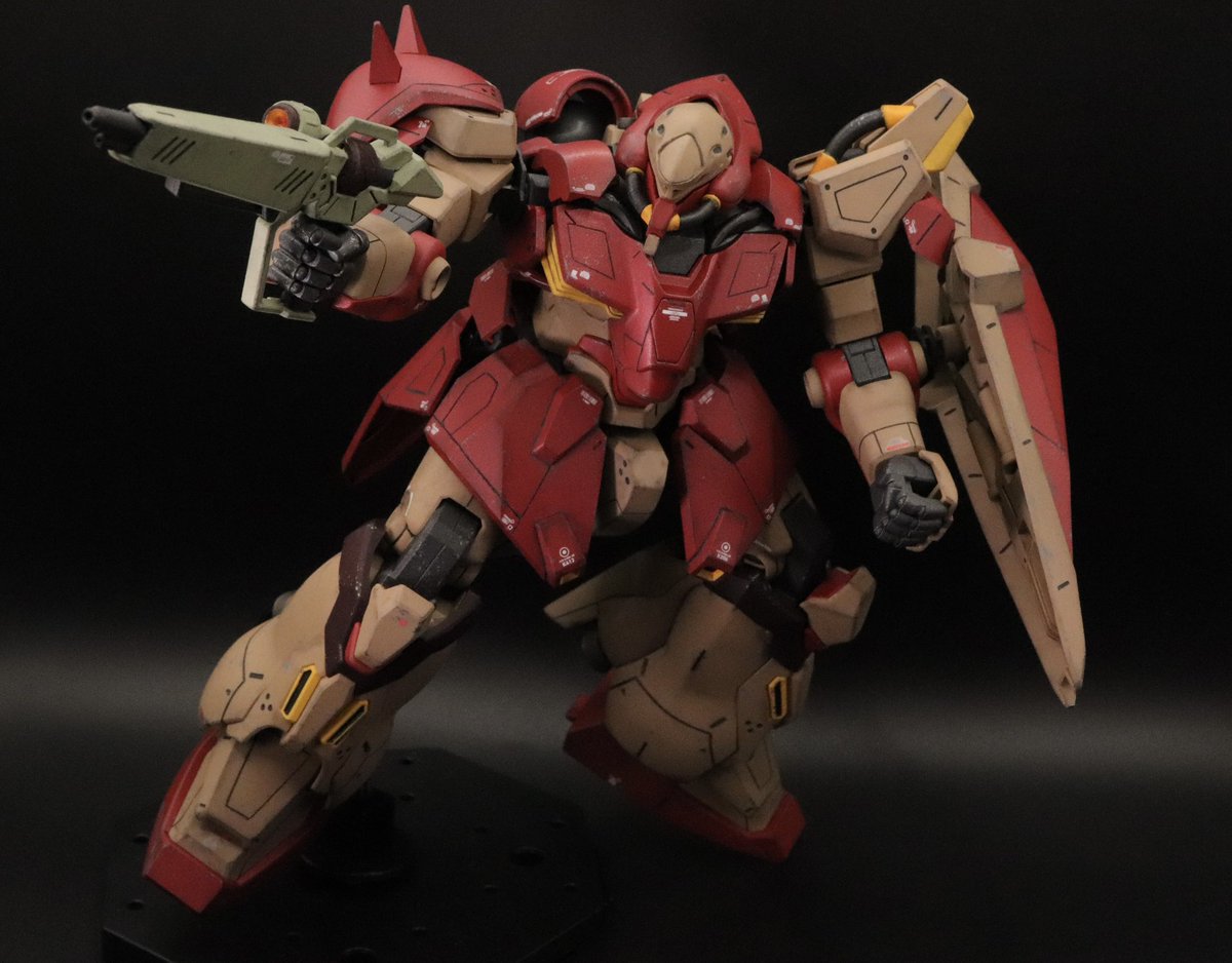 fujimonchang's tweet photo. HGメッサーF01型 完成しました。
今回は、
・全塗装(筆塗り+缶スプレー)
・デカール
・艶消し
・筋彫り
・汚し
で仕上げました🫡

#プラモデルライフ
#ガンプラ
#閃光のハサウェイ https://t.co/lghOWVQsRy