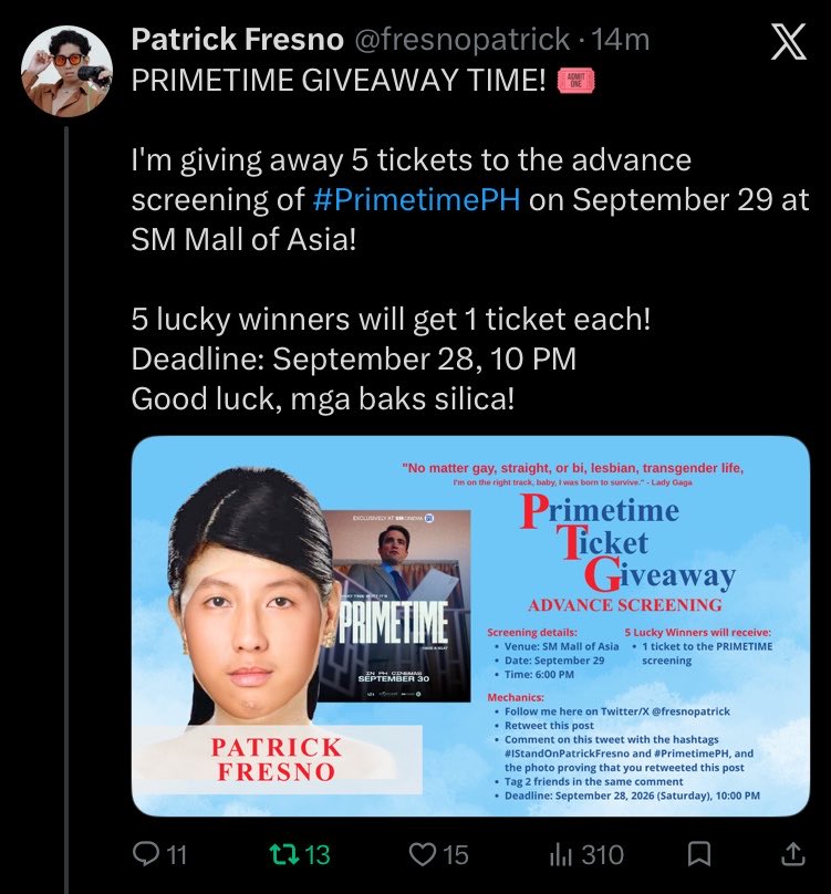 i8nilou's tweet photo. @fresnopatrick sana ma-choose #IStandOnPatrickFresno #PrimetimePH
@sunkenpages @feminseaxc need lang tag hahahsha mwaa https://t.co/DUox3EXkKE