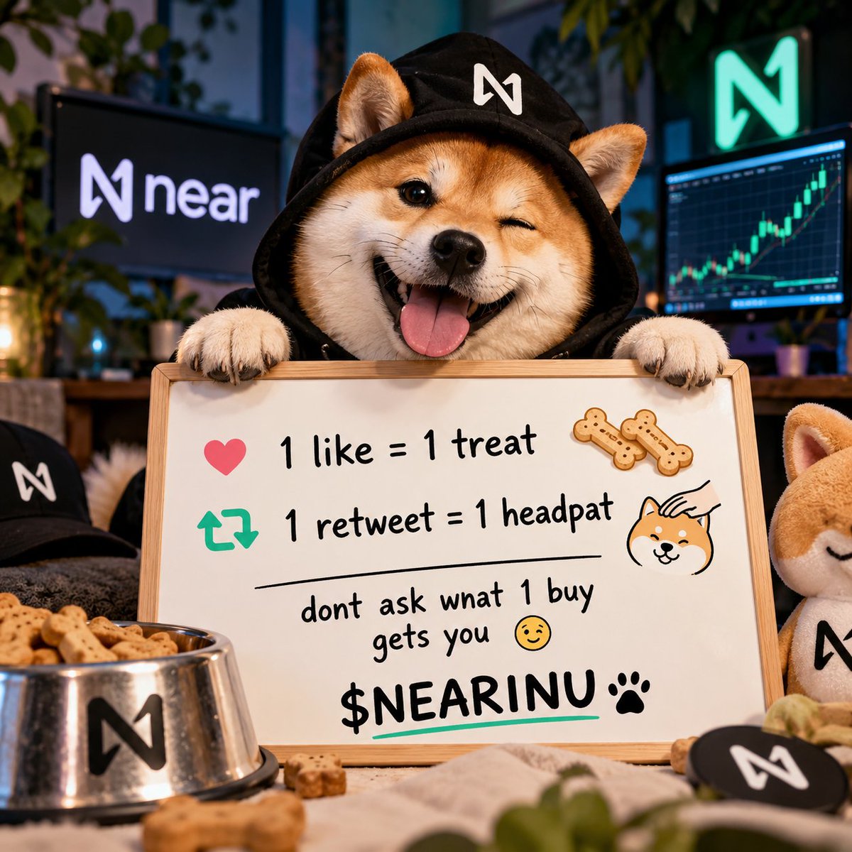 nearinusol's tweet photo. 1 like = 1 treat
1 retweet = 1 headpat
dont ask what 1 buy gets you
$NEARINU https://t.co/gG0EgmkyUw
