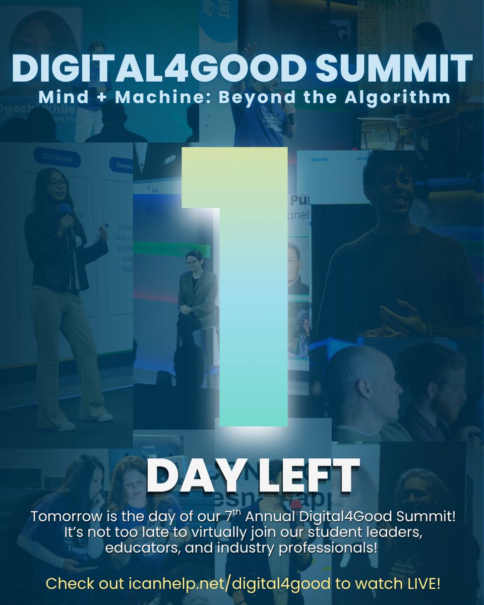 icanhelp's tweet photo. It’s almost here! Just 1 day until the 2026 Digital4Good Summit! Meet us tomorrow for a day of connection, creativity, and conversations about building a healthier digital future. 💻✨ https://t.co/89EljWCjw2