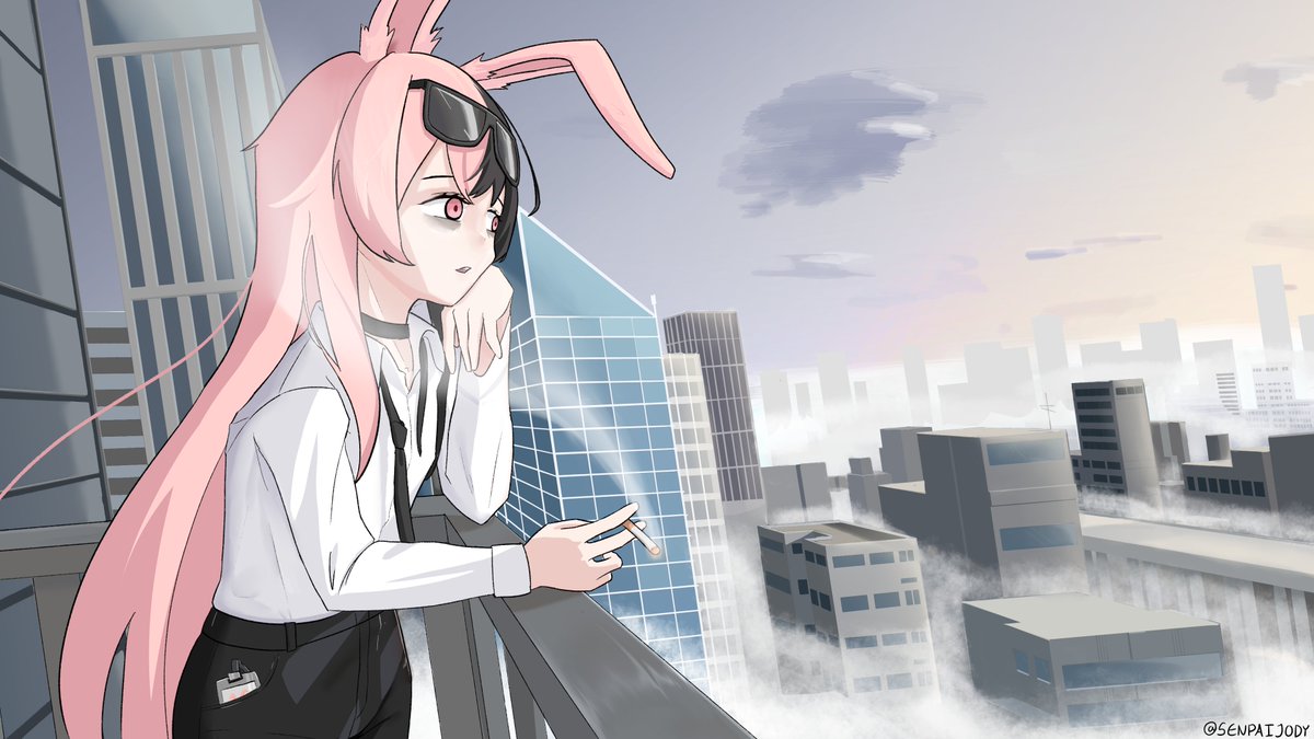 senpaijody's tweet photo. POV: After finishing a 20-hour shift, you and your pipcoworker head to the rooftop to watch day break.

#MMOARTPG https://t.co/HJW0c2DtuI